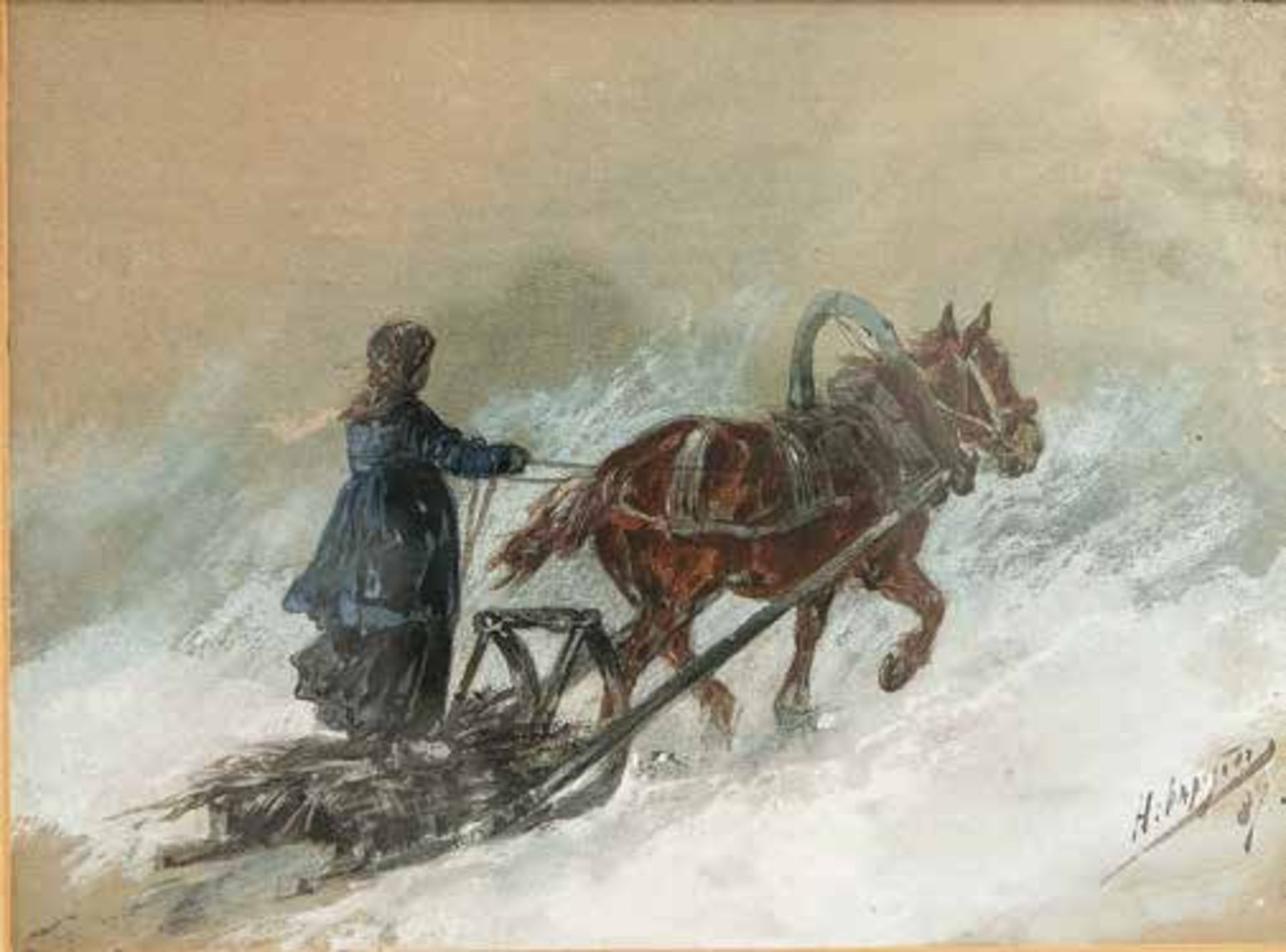 Karazin Nikolai Nikolaevich (1842-1908) Sled. 1887 Paper, gouache; 16.5 x 22 [...]