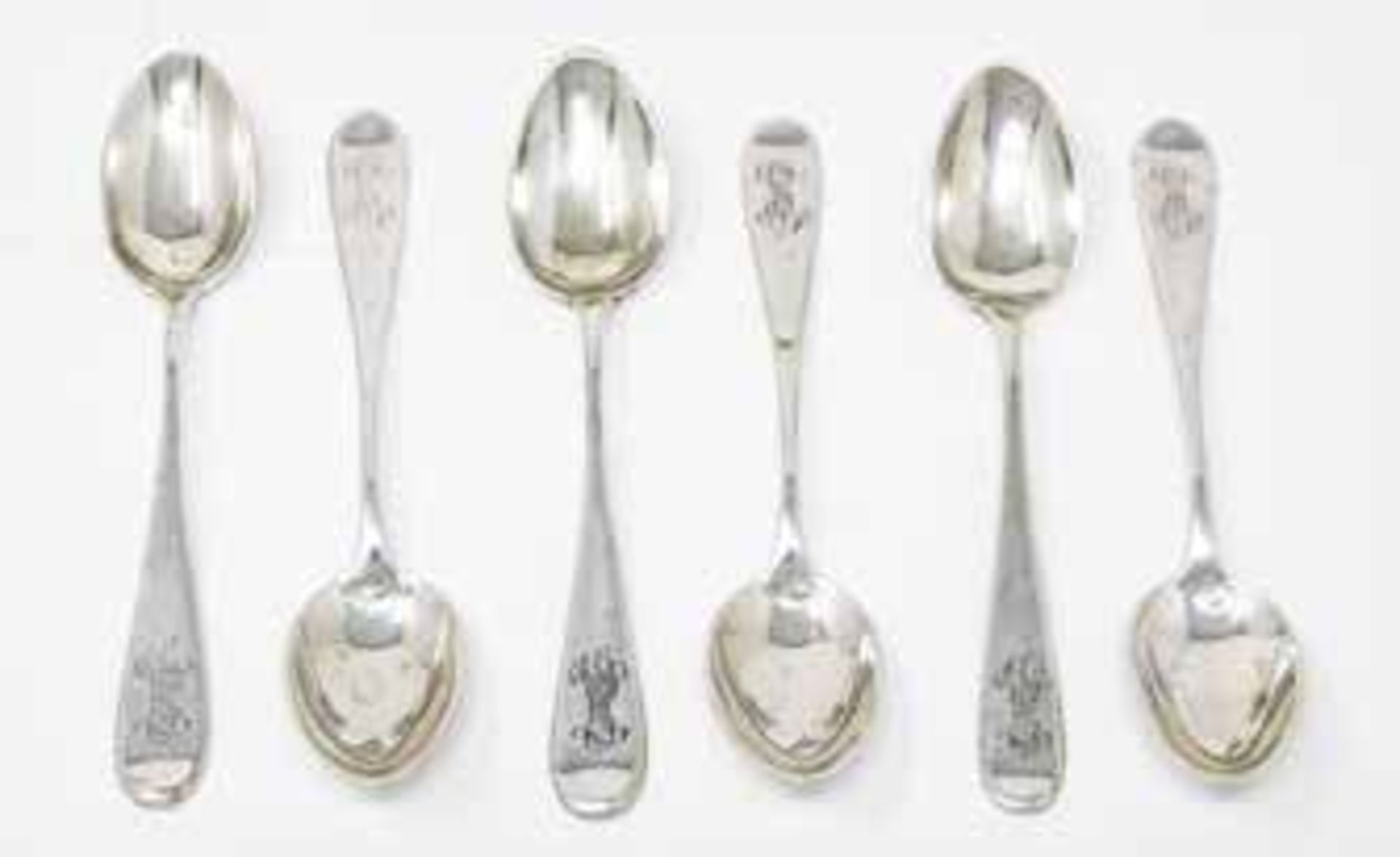 6 teaspoons. Russia, St. Petersburg, Grachev workshop, 1894 Silver, cast, [...] - Bild 2 aus 2