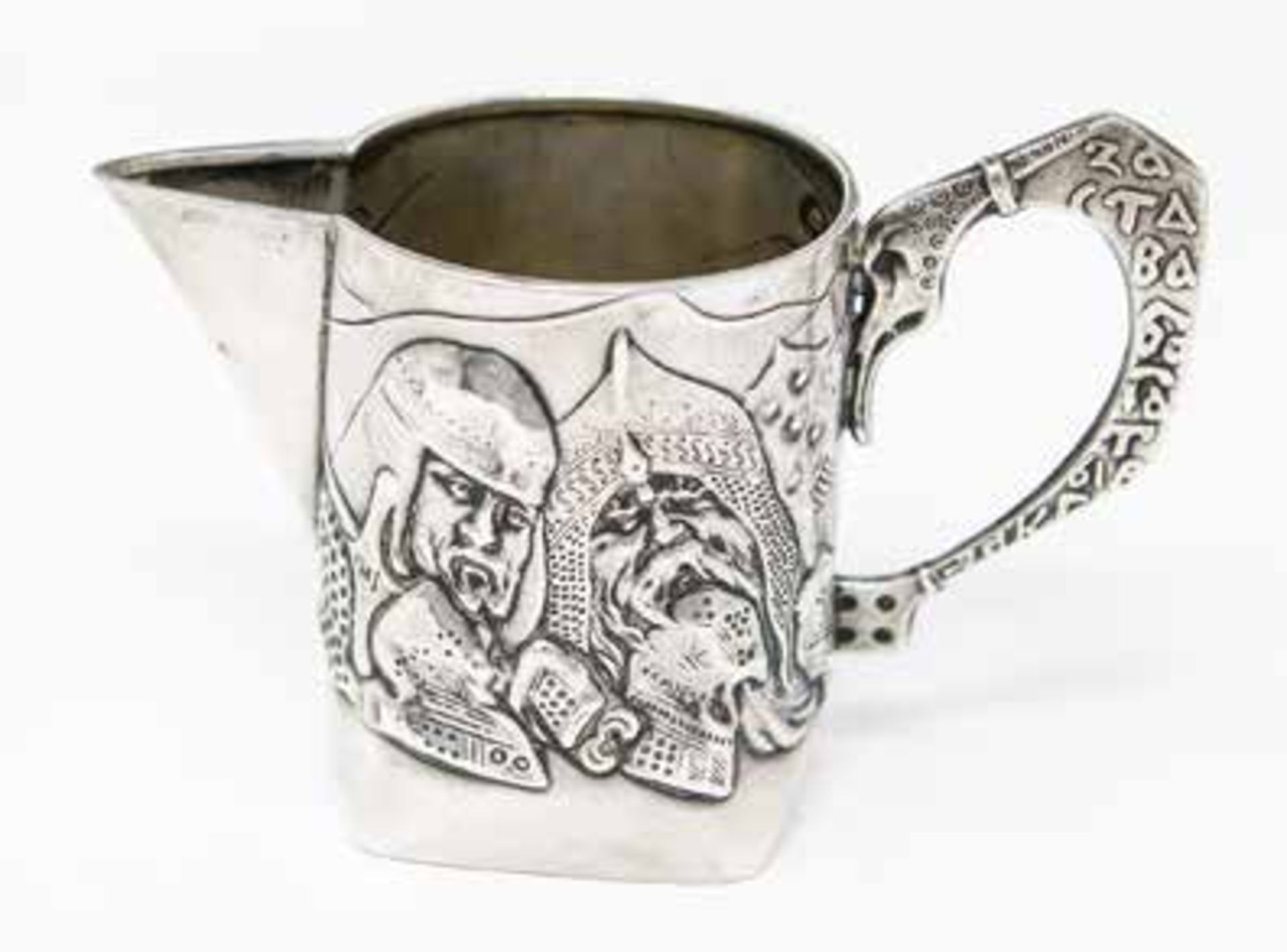 Milkman «Bogatyrskaya outpost». Russia, Moscow, workshop, 1908-1913 Silver, cast, [...]