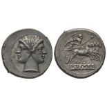 ROMAN COINS - Anonymous, Didrachm or Quadrigatus, Rome, 225-212 BC, AG 6,78 g. Ref : [...]