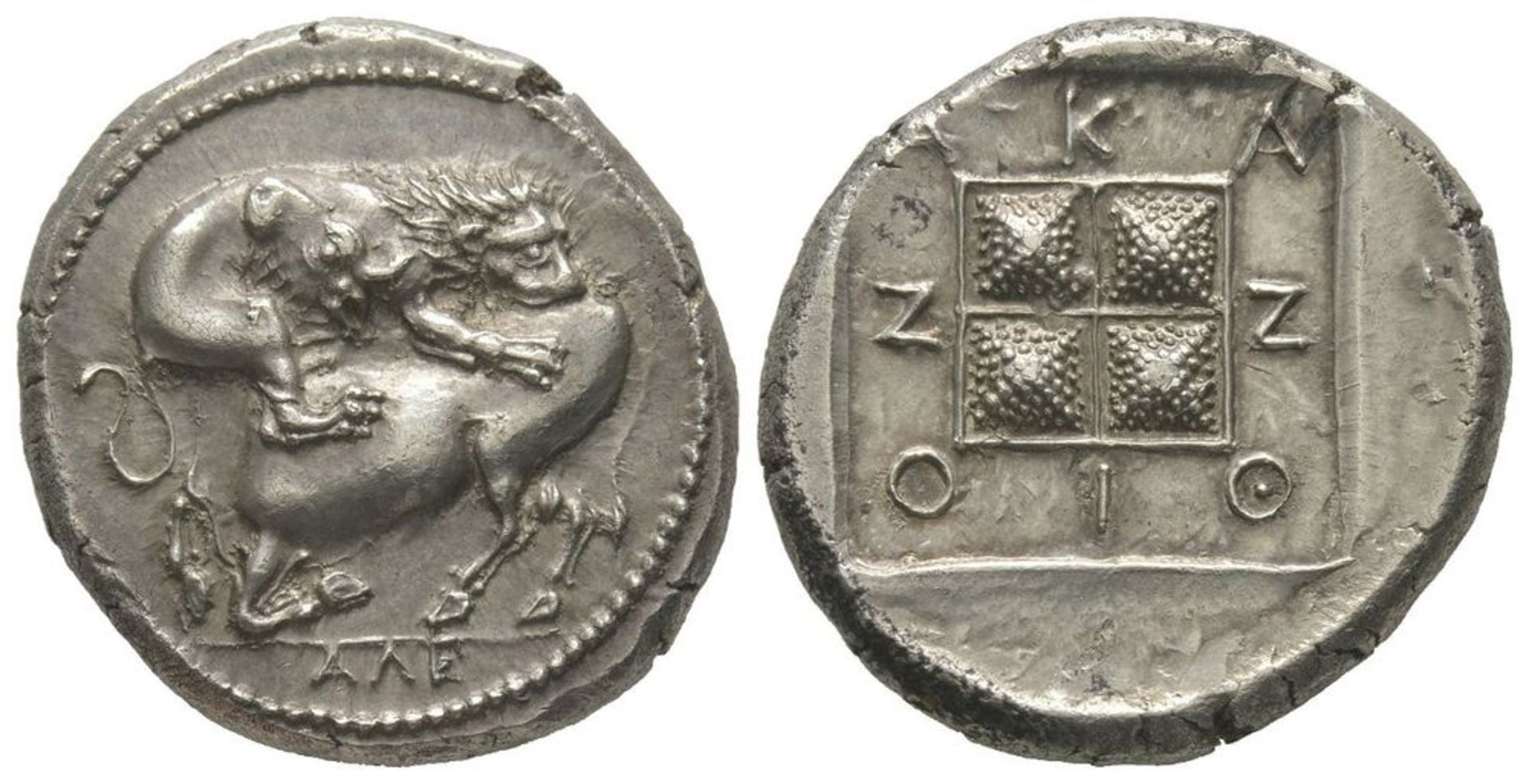 GREEK COINS - Tetradrachm, Akanthos, 430-390 BC, AG 14.25 g, Ref : Pozzi [...]