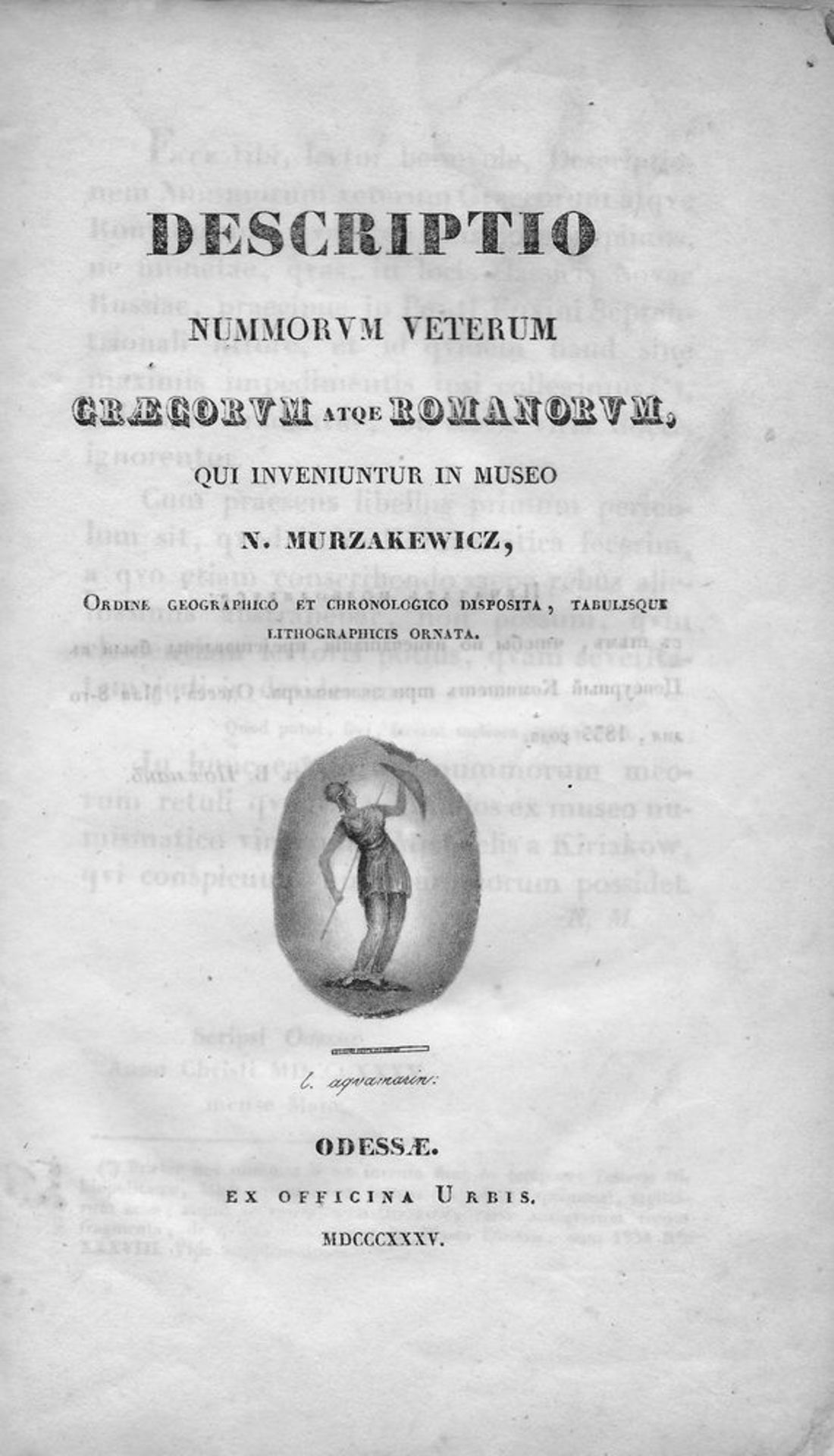 Murzakewicz, N. Descriptio nummrum veterum graecorum atque romanorum, qui inveniuntur [...]