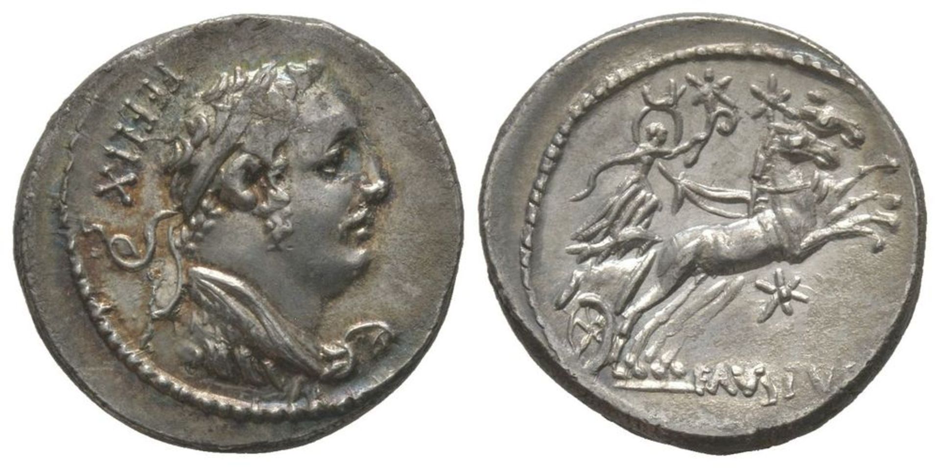 ROMAN COINS - Faustus Cornelius Sulla, Denarius, Rome, 56 BC, AG 4.10 g. Ref : Cr. [...]