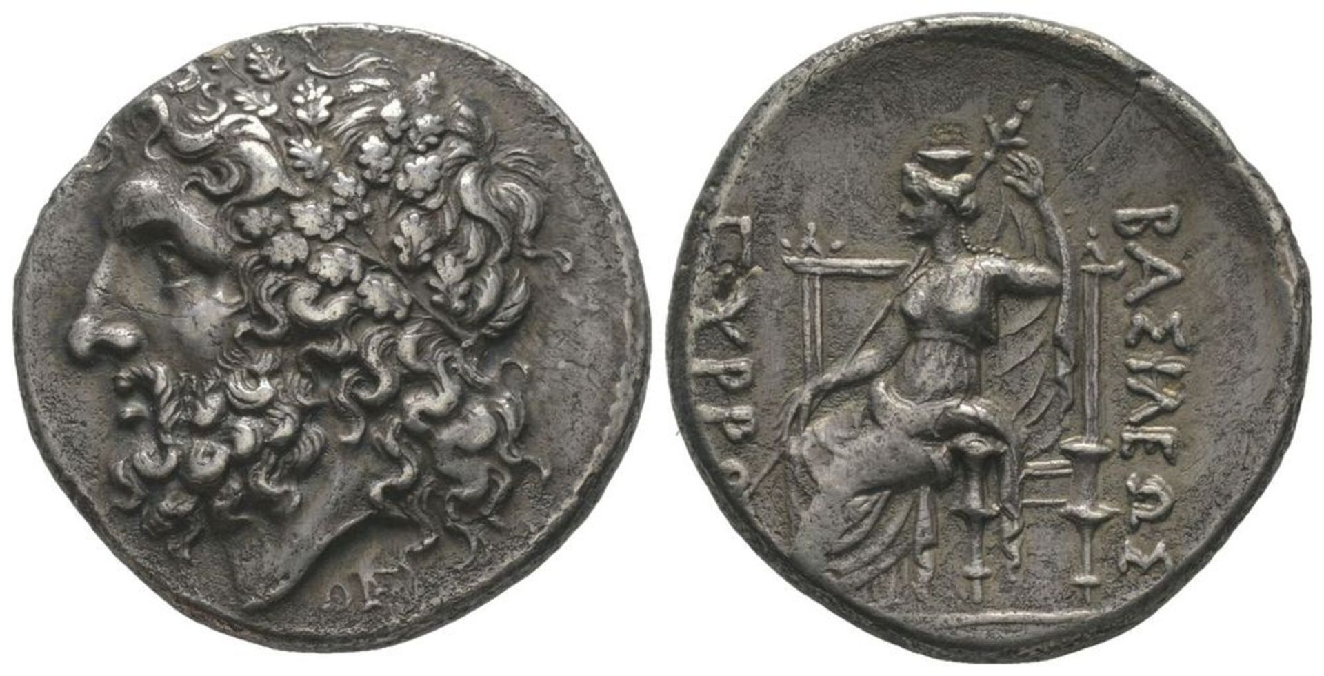 GREEK COINS - Bruttium under Pyrrhos, King of Epeiros 295-272. Tetradrachm, Lokroi, [...]