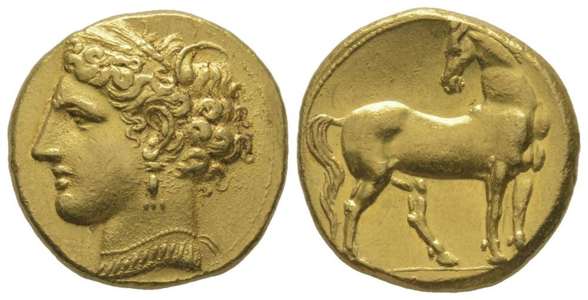 GREEK COINS - Tridrachm, Carthage, 270-264 BC, AU 12,46 g. Ref : Jenkins & Lewis [...]