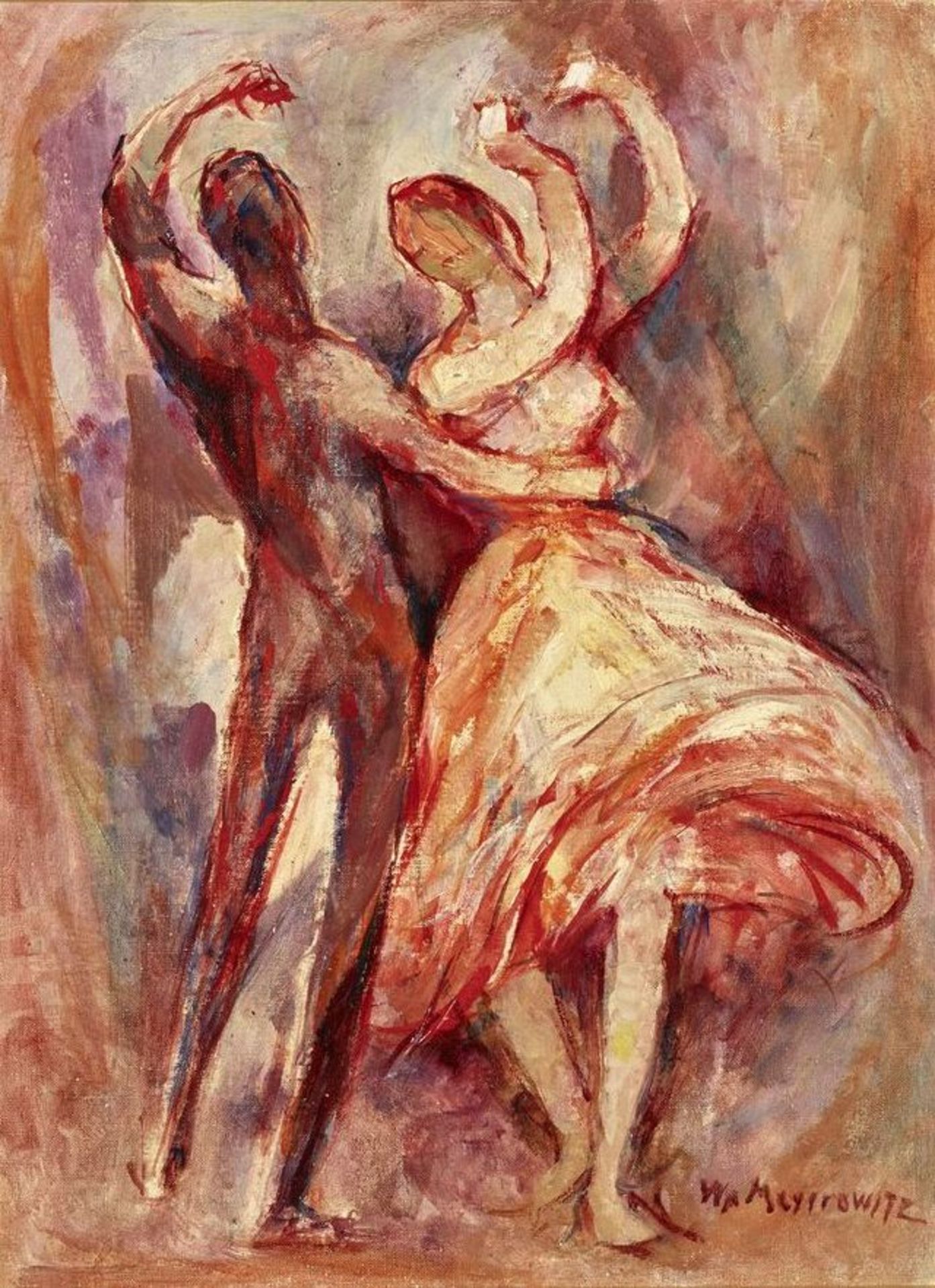 WILLIAM MEYEROWITZ (1887 – 1981) - Dancers Oil on canvas Signed ‘W Meyerowitz’ [...]