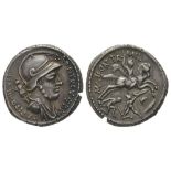 ROMAN COINS - P. Fonteius Capito, Denarius, Rome, 55 BC, AG 3,93 g. Ref : Cr. 429/1. [...]