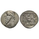 GREEK COINS - Parthian Kings Mithradates II (123-88) Drachm, Rhagae, AG 4.1g. Ref : [...]
