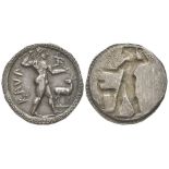 GREEK COINS - Magna Graecia Stater, Kaulonia, circa 520 BC, AG 8.30g Ref : [...]