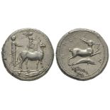 GREEK COINS - Sicily Tetradrachm, Messina, 410-405 BC, AG 17,29g. Ref : Cattabiano [...]