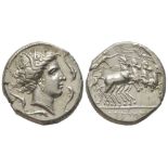 GREEK COINS - Tetradrachm, Sicily 380-330 BC, AG 17.25 g. Ref : Jenkins, SNR 50 [...]