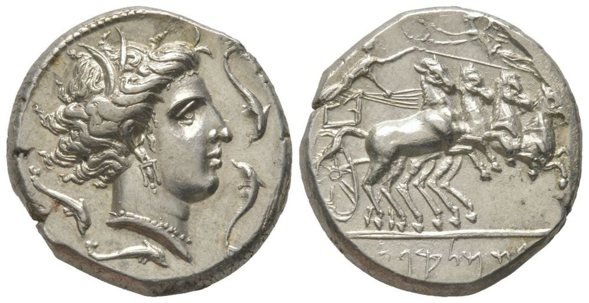 GREEK COINS - Tetradrachm, Sicily 380-330 BC, AG 17.25 g. Ref : Jenkins, SNR 50 [...]