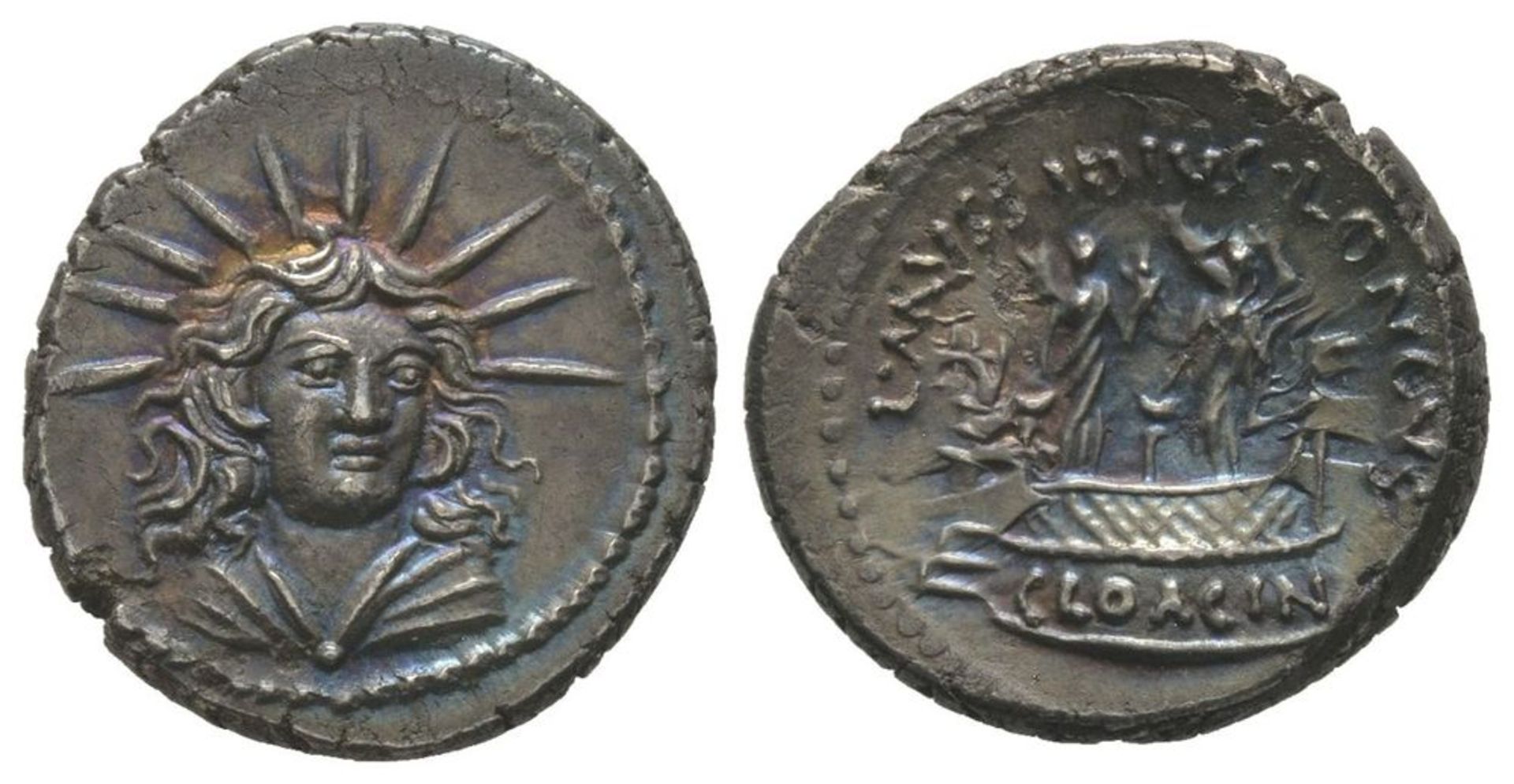 ROMAN COINS - L. Mvssidivs Longvs, Denarius, Rome, 42 BC, AG 3,80 g. Ref : Cr. [...]
