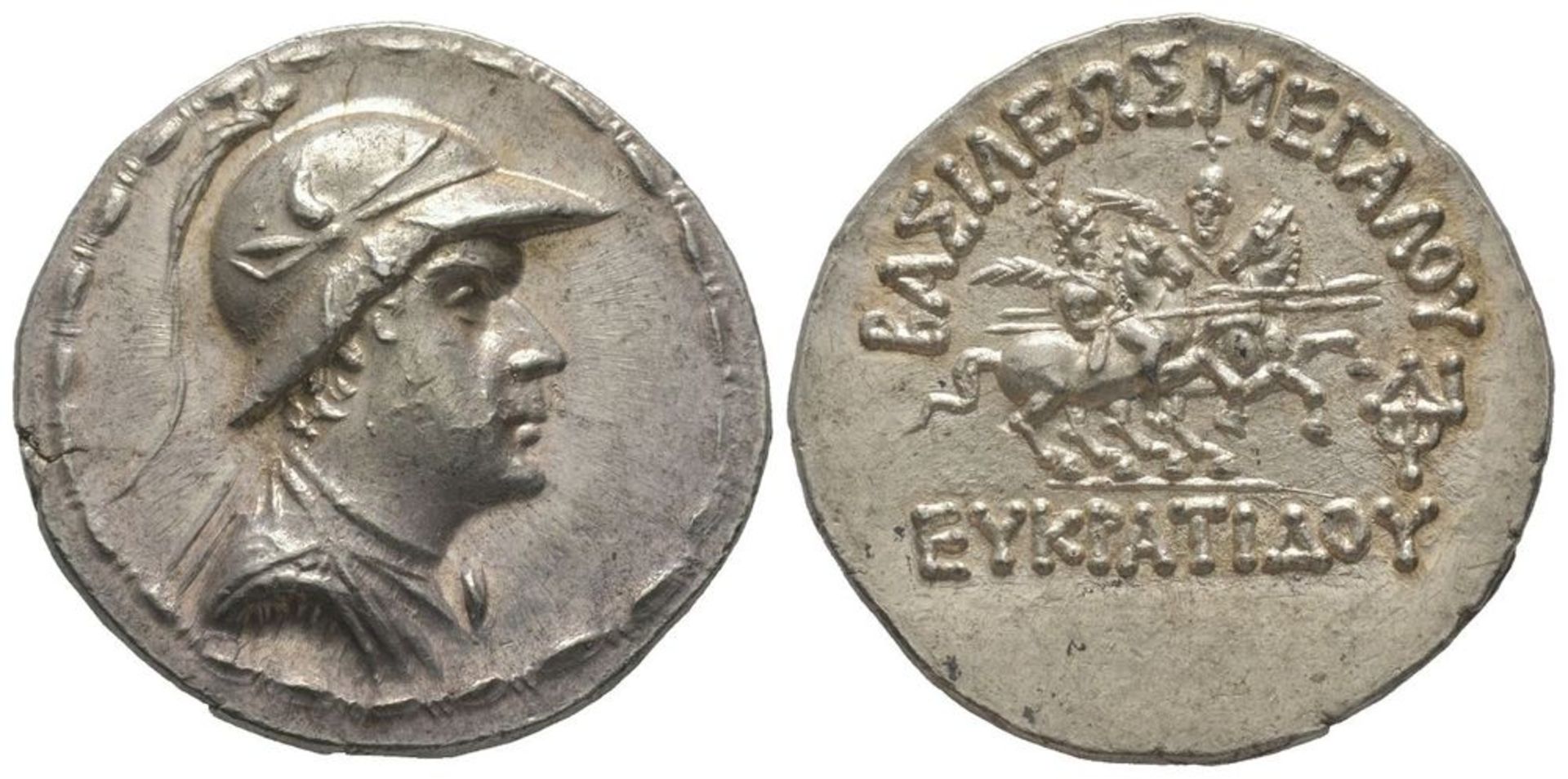 GREEK COINS - Greco-Baktrian Kingdom Eukratides I Megas (171-135 BC) Tetradrachm, [...]