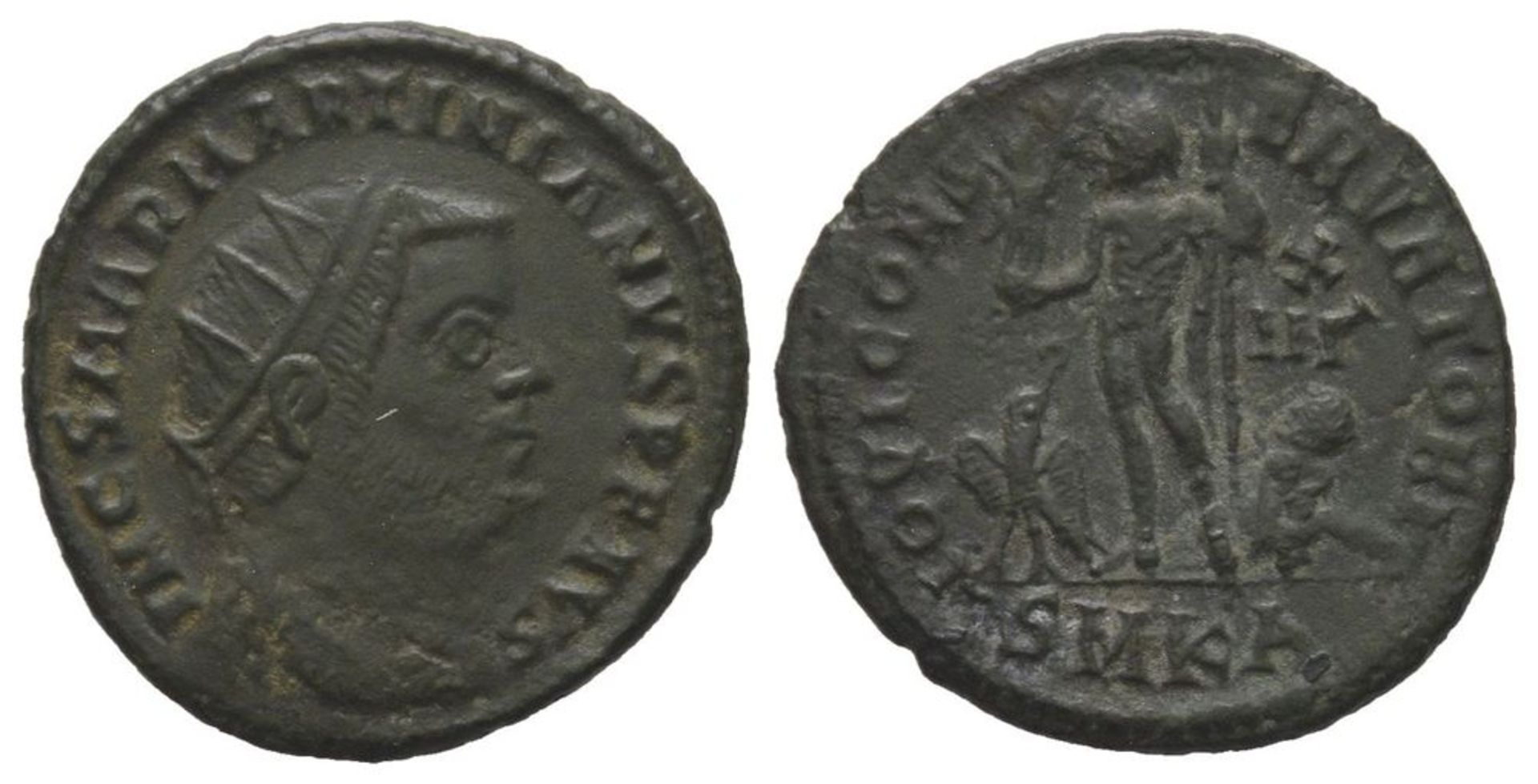 ROMAN COINS - Martinianus 324 Follis, Cyzique, 324, AE 2,63 grs. Ref : RIC 45. Very [...]