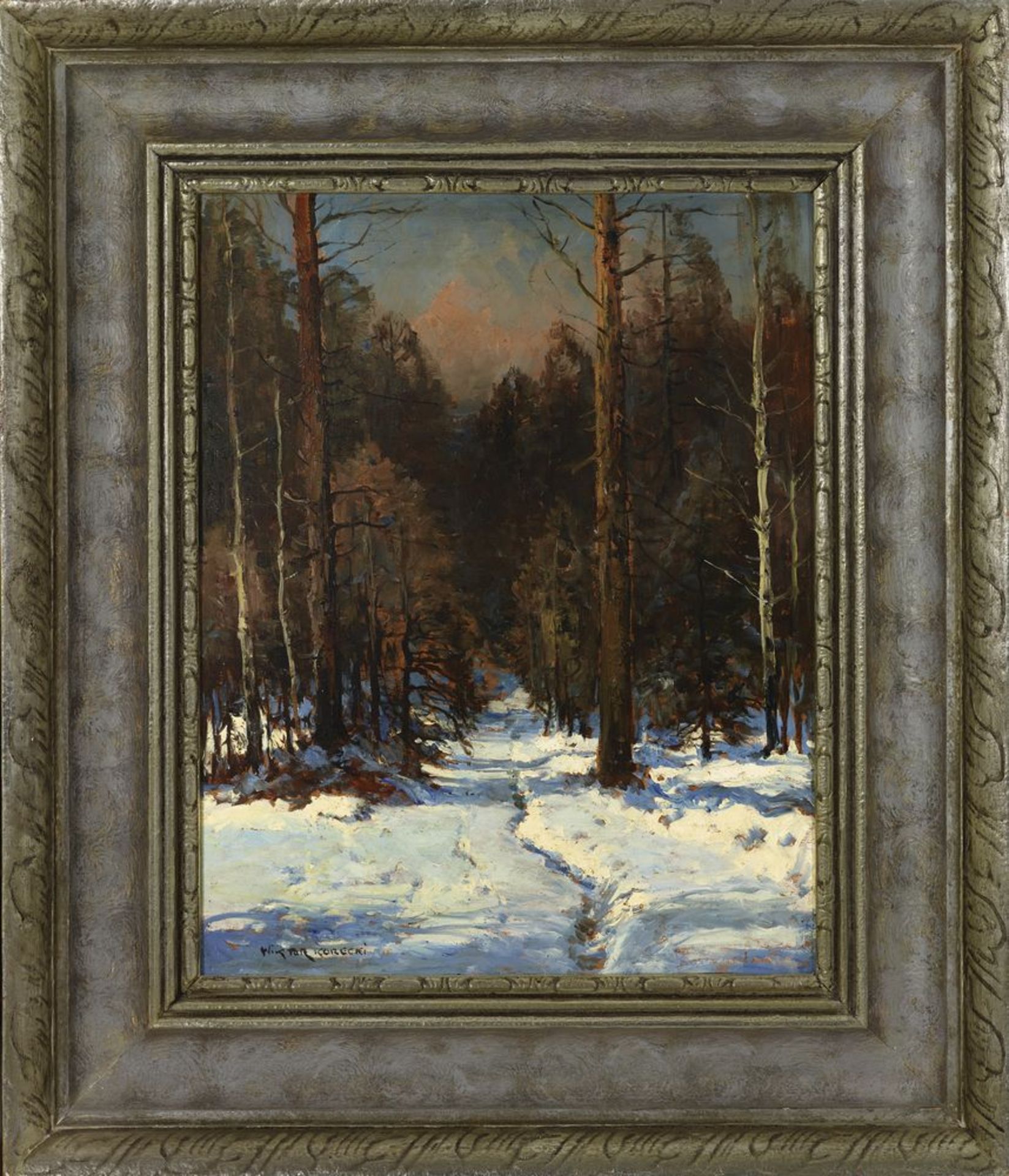 WIKTOR KORECKI (1890-1980) - Winter Forest. 1930s Signed (lower left) Oil on [...] - Bild 4 aus 4