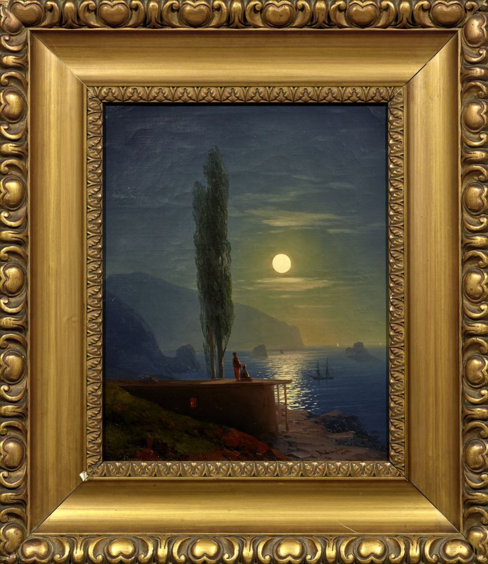 IVAN KONSTANTINOVICH AIVAZOVSKY (1817-1900) - Figures by a moonlight shore Signed in [...] - Bild 4 aus 4