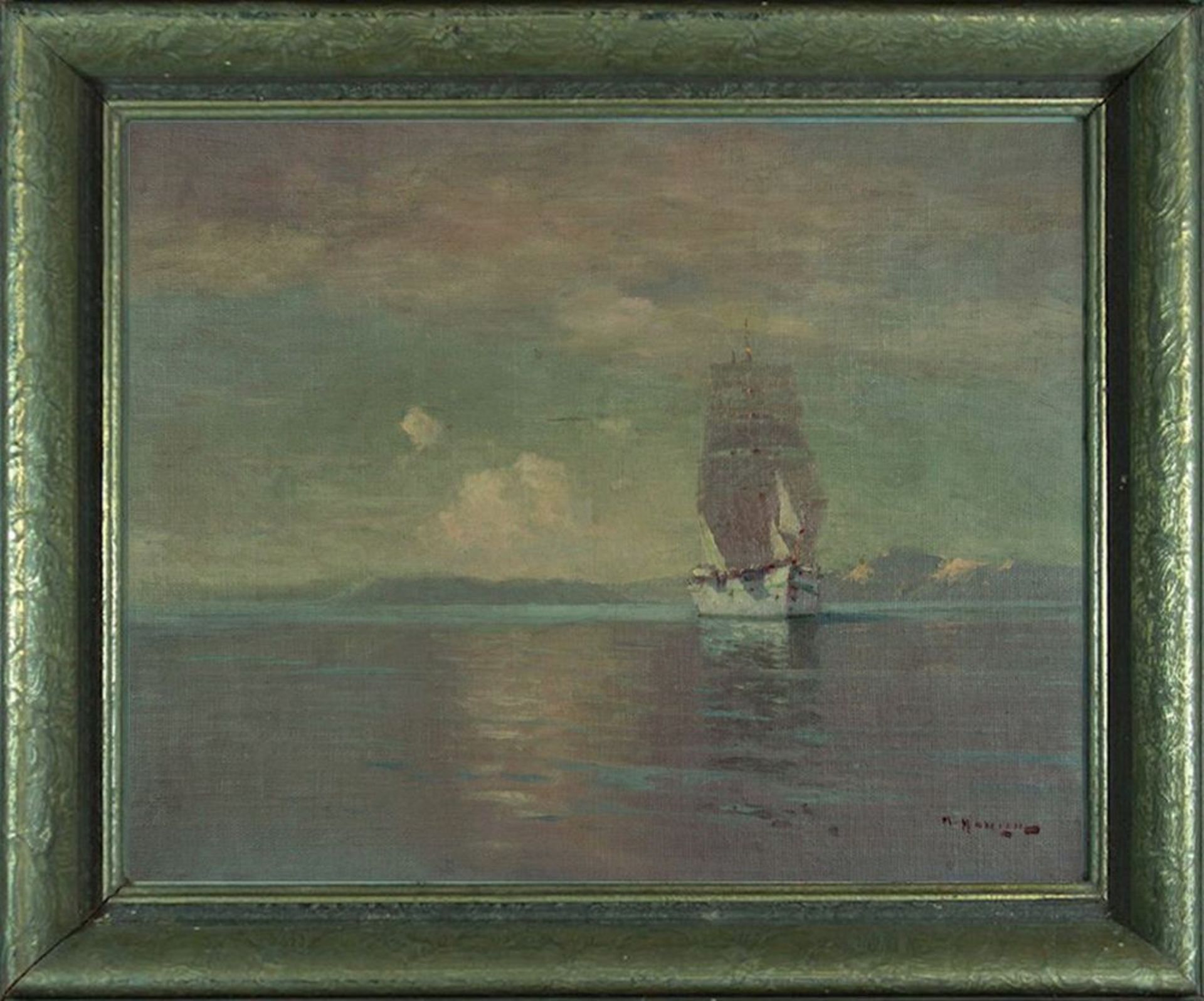 ALEXEI HANZEN (1876 - 1937) - Sailing ship Signed (lower right) Oil on canvas laid on [...] - Bild 4 aus 8