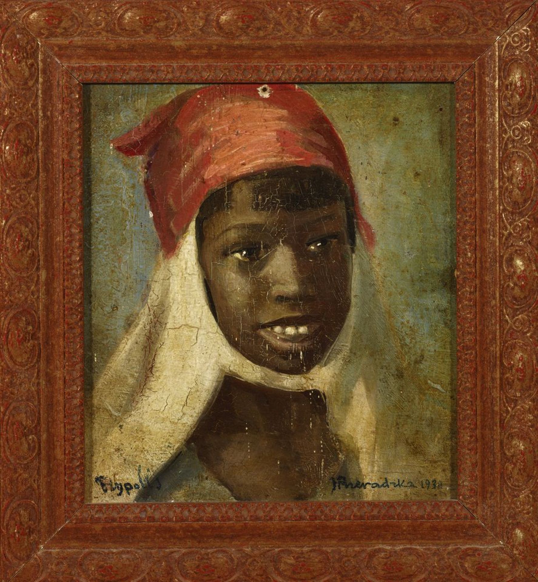 JADWIGA PRZERADZKA-JEDRZEJEWSKA (1902 - 1983) - Portrait of an African girl signed [...]