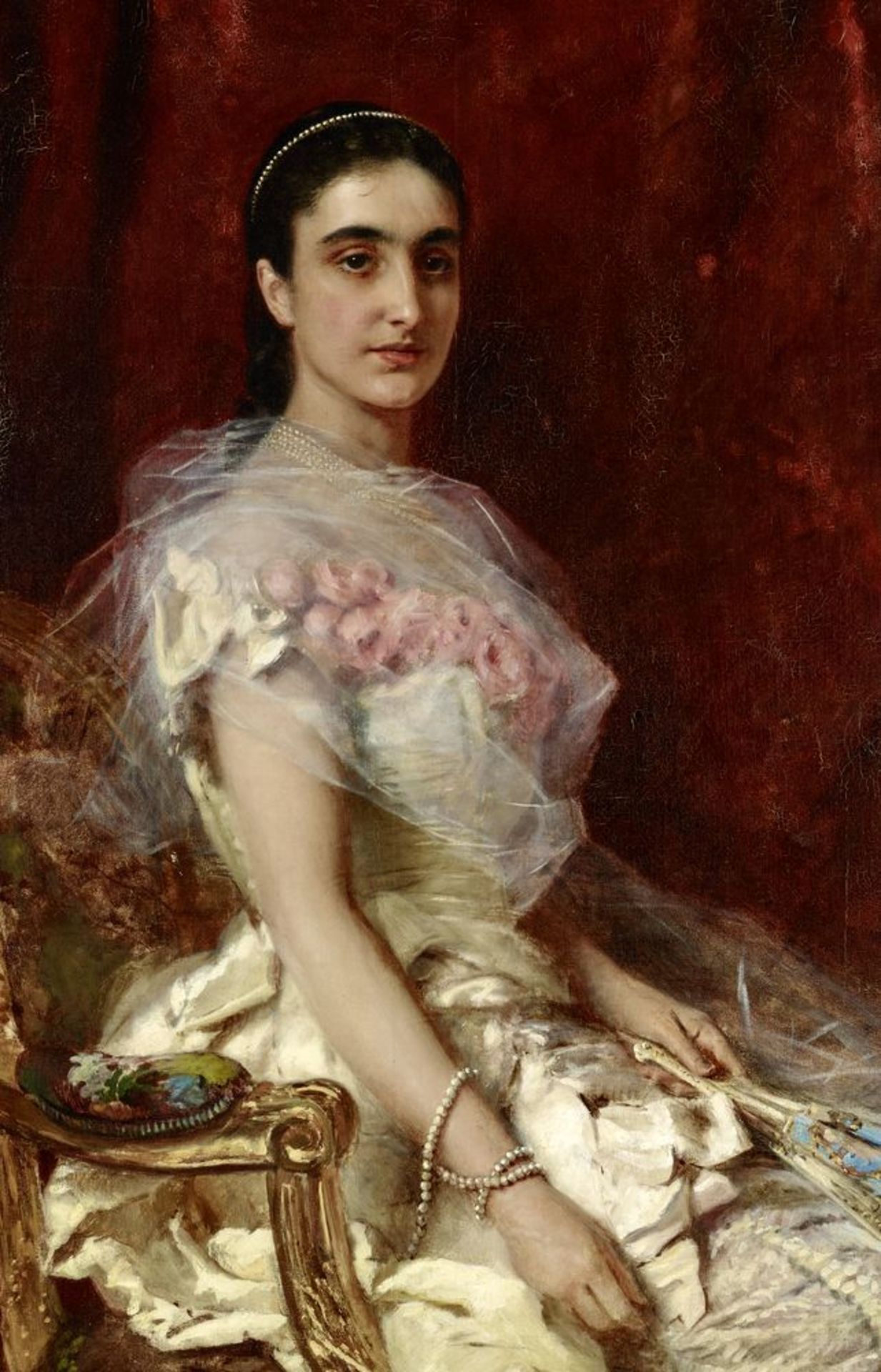 KONSTANTIN YEGOROVICH MAKOVSKY (1839-1915) - Portrait of an elegant lady with a [...] - Bild 7 aus 7