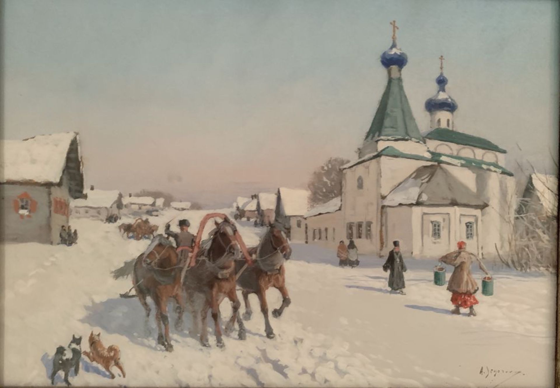 ANDREY AFANASYEVICH EGOROV (1878 - 1954) - Provincial Russian Village with [...]