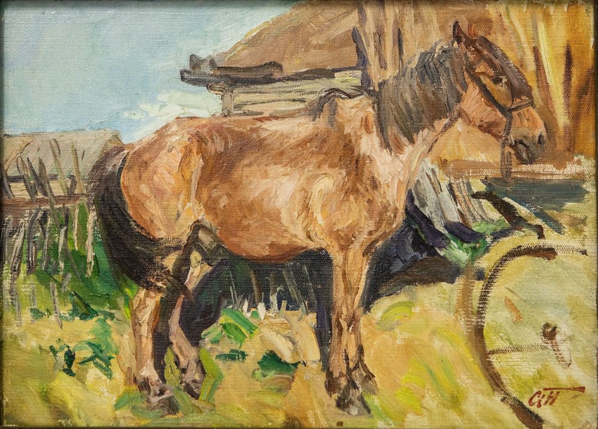 ARKADY PLASTOV (1893 - 1972) - Horse Signed on the reverse Oil on canvas 33.x x 46 cm [...]