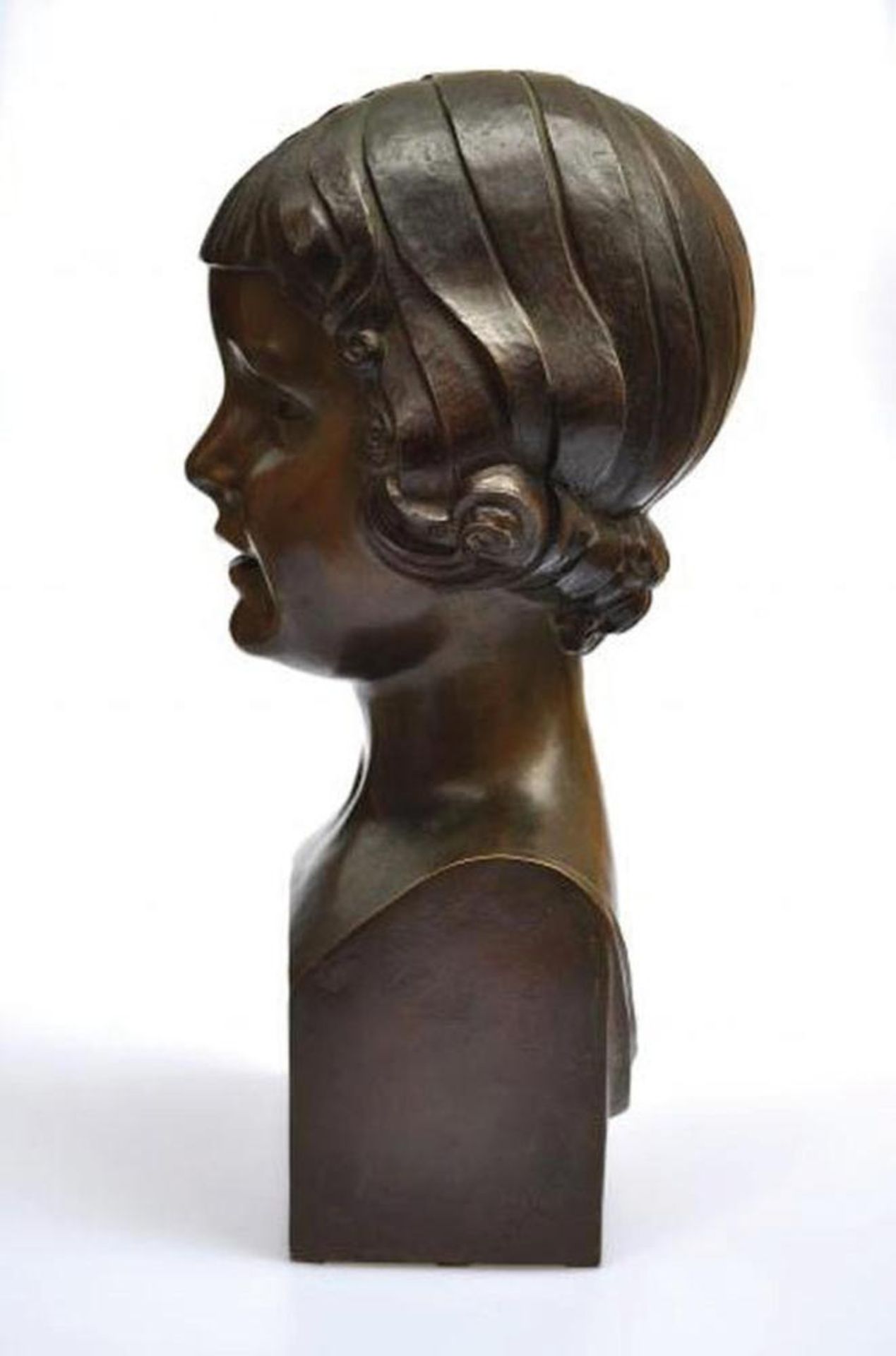 DEMETRE HARALAMB CHIPARUS (1886 - 1947) - Portrait of a young girl Bronze 36 x 15 x [...] - Bild 4 aus 13