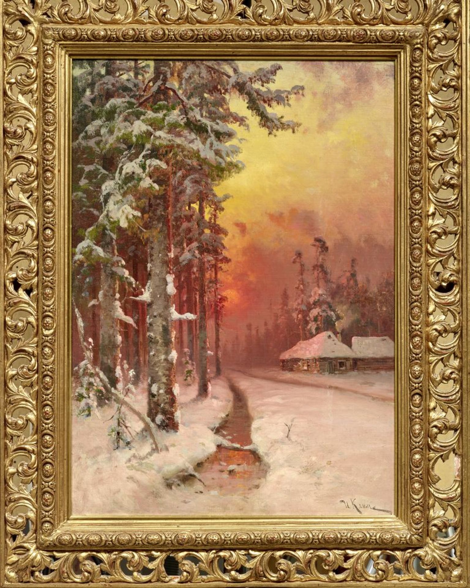 I. Klim - Winter forest Signed in Cyrillic ‘I Klim’ (lower right) Oil on [...] - Bild 3 aus 4