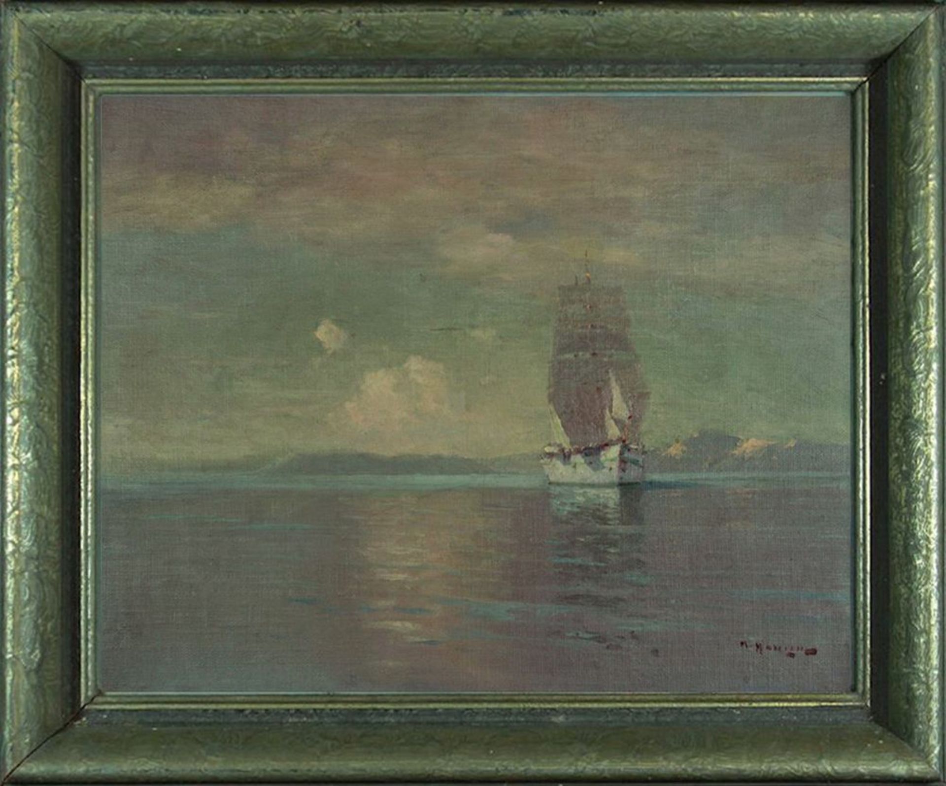 ALEXEI HANZEN (1876 - 1937) - Sailing ship Signed (lower right) Oil on canvas laid on [...] - Bild 3 aus 8