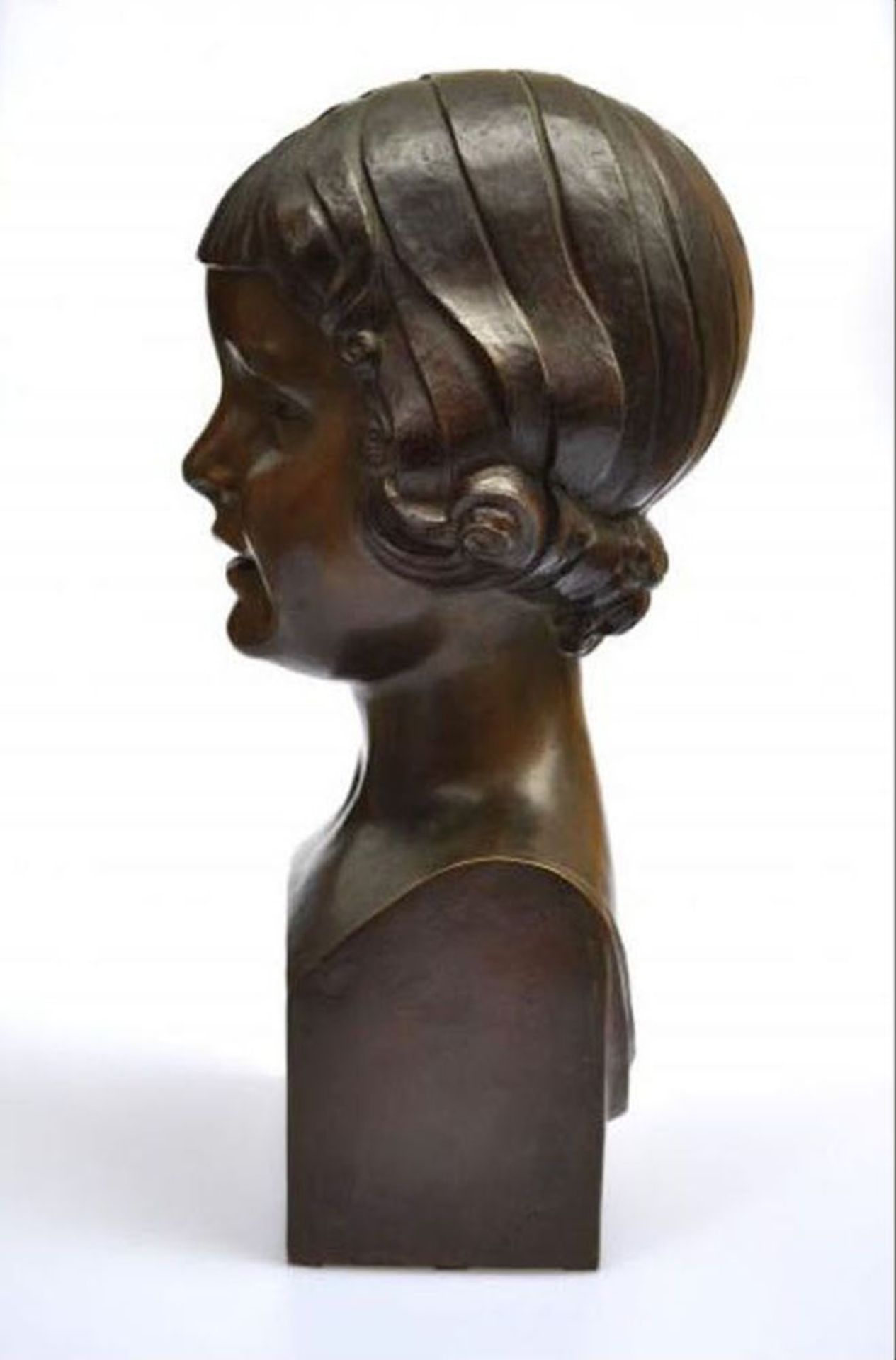 DEMETRE HARALAMB CHIPARUS (1886 - 1947) - Portrait of a young girl Bronze 36 x 15 x [...] - Bild 3 aus 13