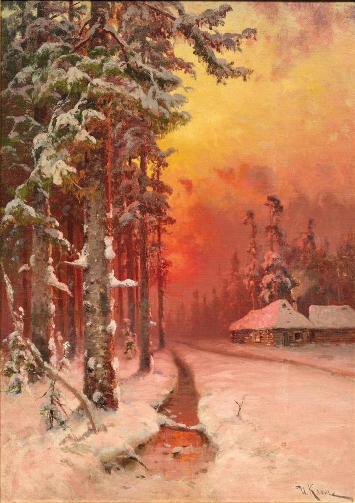 I. Klim - Winter forest Signed in Cyrillic ‘I Klim’ (lower right) Oil on [...] - Bild 2 aus 4