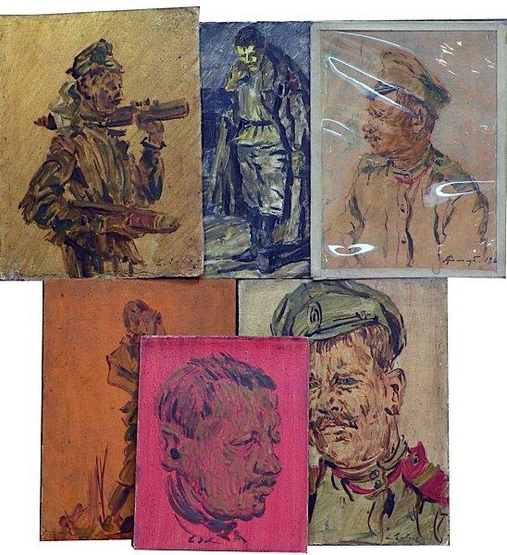 LEONID ROMANOVITCH SOLOGOUB (1884-1956) - Types and portraits, years of war. (Suite [...]