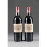 CHÂTEAU LAFITE ROTHSCHILD 1986 PAUILLAC 2 Flaschen, 0,75l; 1 Flasche (hf), 1 Flasche (in), Etiketten