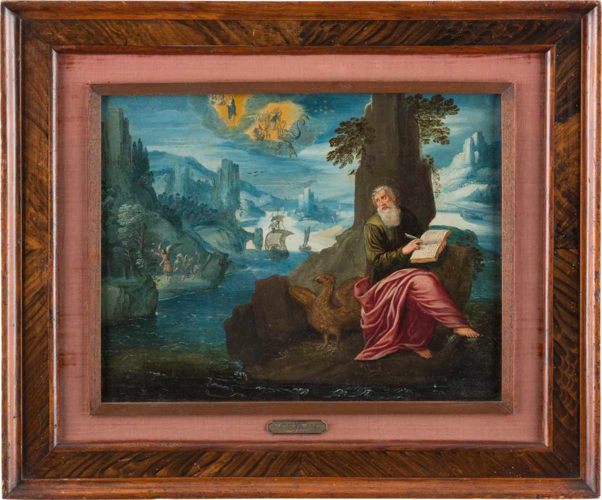 TOBIAS VERHAECHT (ATTR.)1561 Antwerpen - 1631 EbendaJOHANNES AUF PATMOS Öl auf Kupfertafel. 34 cm - Bild 2 aus 2