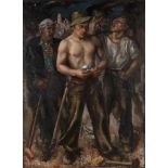 HENRI C. MAC-LEAN1898 Rotterdam - 1972 ebendaDrei Männer in Ruinen Öl auf Leinwand. 151 x 110 cm (R.