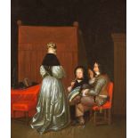 GERARD TER BORCH (NACHFOLGER)1617 Zwolle - 1681 DeventerDIE VÄTERLICHE ERMAHNUNG Öl auf Leinwand. 70