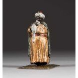 FRANZ XAVER BERGMANN1861 - 1932 war tätig in WienTrompe-l'oeil Figur Bronze, farbig gefasst. H. 12