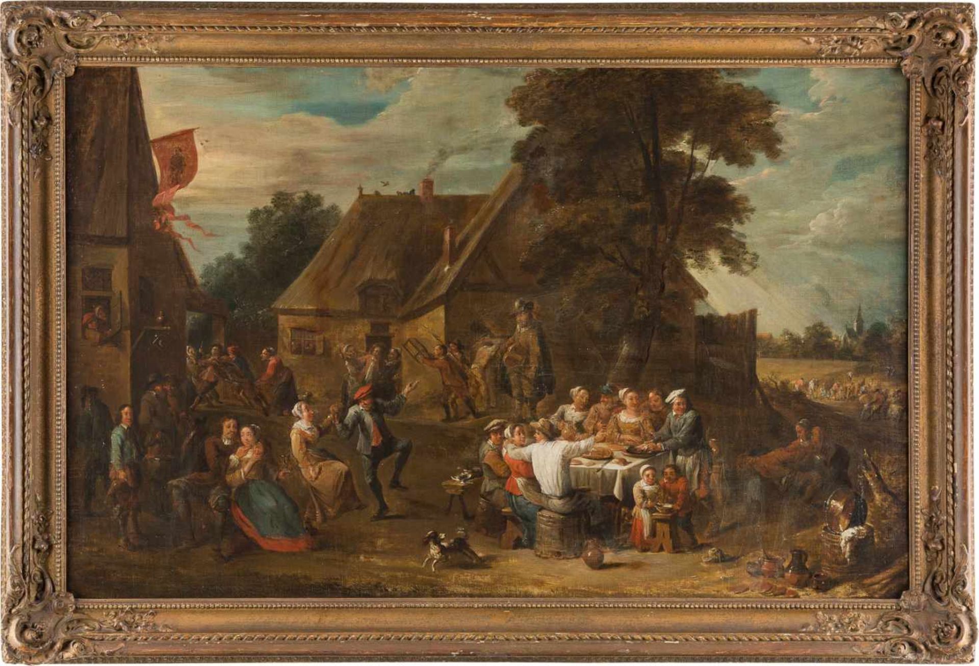 DAVID TENIERS DER JÜNGERE (SCHULE)1610 Antwerpen - 1690 BrüsselDIE BAUERNHOCHZEIT Öl auf Leinwand ( - Image 2 of 2