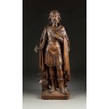 MONUMENTALE FIGUR EINES SOLDATENHEILIGEN Wohl deutsch, 18./ 19. Jh. Holz, plastisch geschnitzt,