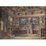 RUDOLF VON ALT1812 Wien - 1905 ebendaZwei Palast-Interieurs Aquarell und Gouache auf Papier. SM 12,5