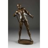 HEINRICH BAUCKE1875 Düsseldorf - 1915 RatingenMonumentale Figur eines Gladiators Bronze, braun