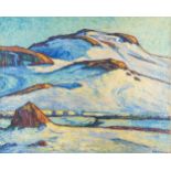 ALFRED HERMANN HELBERGER1871 Eberstadt - 1946 BerlinGletscherlandschaft Öl auf Leinwand. 86 x 105 cm