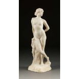 ERNST SEGER1868 Neurode - 1939 BerlinGrosse Figur 'Die Badende' Alabaster. H. 78 cm. Auf dem