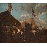 PHILIPS WOUWERMANS (NACHFOLGER)1619 Haarlem - 1668 EbendaREITER VOR DEM MARKETENDERZELT Öl auf