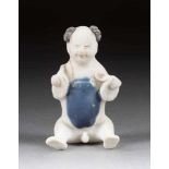 TEK-SING-KNABENFIGUR China, 18./19. Jh. Keramik, part. farbig gefasst. H. ca. 7 cm. Unglasierte