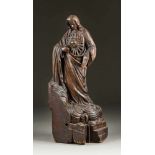 GROSSE FIGUR 'CHRISTUS MIT DEM BRENNENDEN HERZ' Flandern, 18./ 19. Jh. Eiche, plastisch