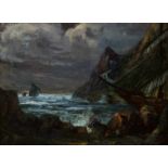 ANDREAS ACHENBACH1815 Kassel - 1910 DüsseldorfMarinestudie Öl auf Karton. 13,5 x 18 cm (R. 28,5 x