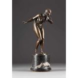 MARTIN GÖTZE1865 Lichtenstein/ Sachsen - 1931 Berlin'Die Stille' Bronze, braun patiniert,