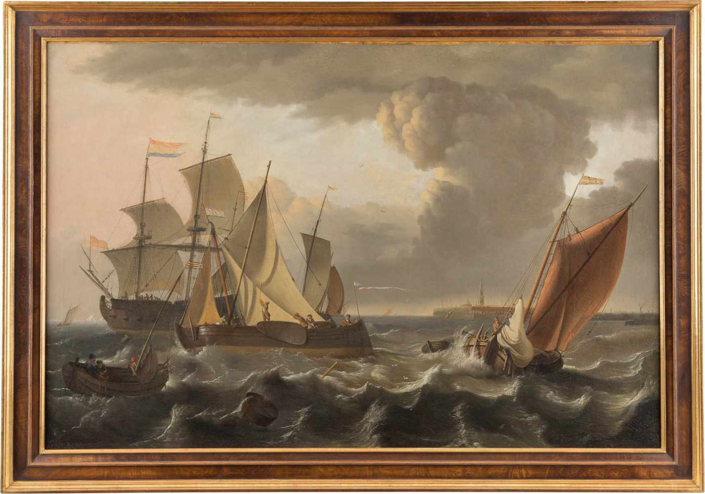 LUDOLF BACKHUYSEN (NACHFOLGER)1631 Emden - 1708 AmsterdamSCHIFFE VOR ENKHUIZEN Öl auf Leinwand ( - Image 2 of 2