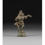 BALAKRISHNA-FIGUR Indien, 17. Jh. oder später Bronze. H. 10,5 cm. Min. besch., Altersspuren,